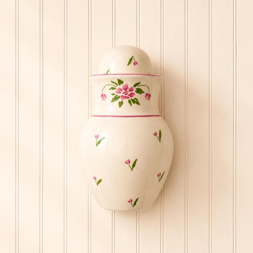 Vintage Floral Ceramic Water Carafe